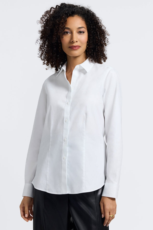 foxcroft Dianna No Iron Pinpoint Long Sleeve Shirt