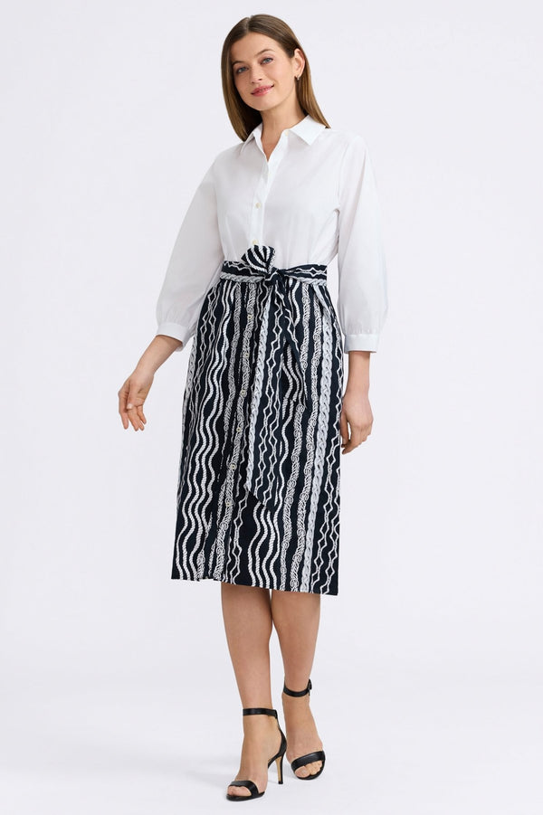 Foxcroft Esther Braided Belts 3/4 Sleeve Dress