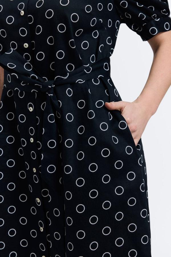 Foxcroft Esther Plus Circle Dot Elbow Sleeve Dress
