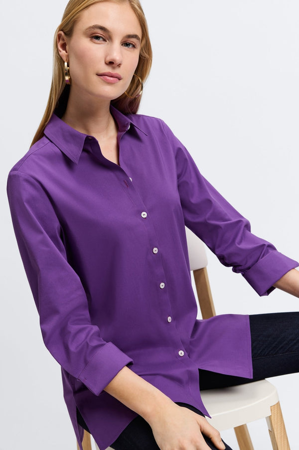 Foxcroft Evelyn No Iron Stretch 3/4 Sleeve Shirt