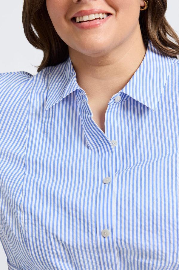 Foxcroft Fiona Plus Seersucker 3/4 Sleeve Dress