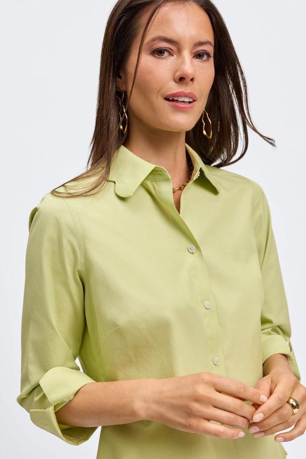 Foxcroft Gwen No Iron Pinpoint 3/4 Sleeve Shirt