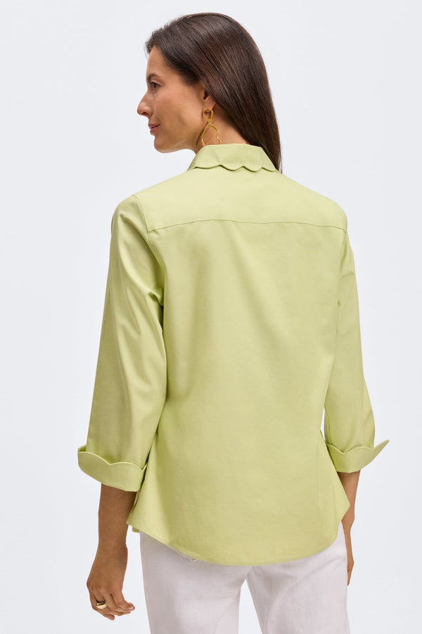 Foxcroft Gwen No Iron Pinpoint 3/4 Sleeve Shirt