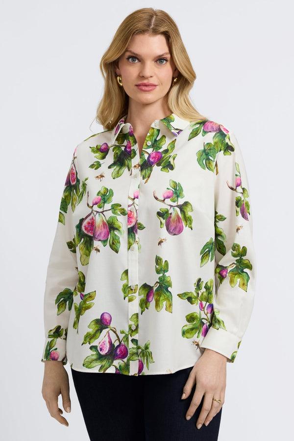 foxcroft Hampton Plus Sweet Figs Long Sleeve Shirt