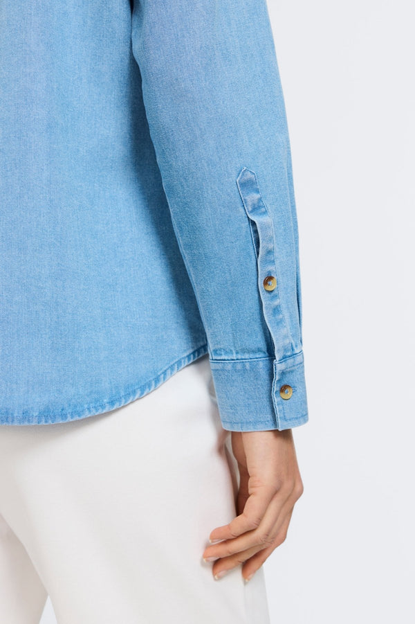 Foxcroft Hampton Tencel® Denim Long Sleeve Shirt