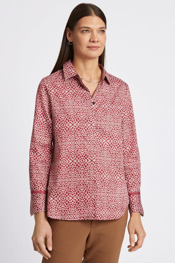 Foxcroft Iris Abstract Snakeskin Long Sleeve Tunic