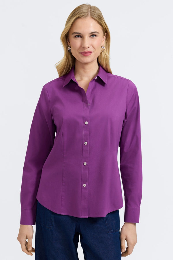 foxcroft June No Iron Stretch Long Sleeve Shirt