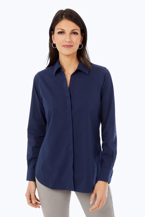 foxcroft Kylie No Iron Stretch Long Sleeve Shirt
