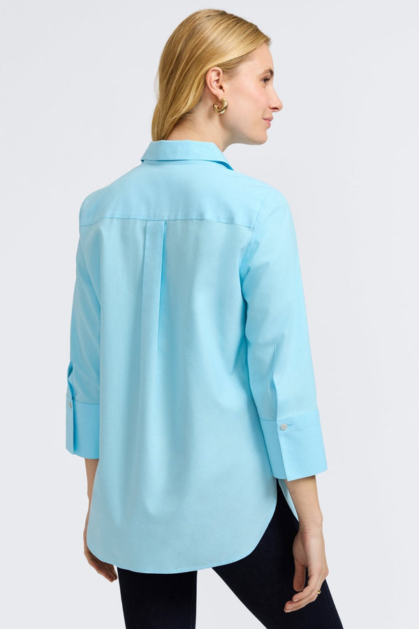 Foxcroft Madison No Iron Pinpoint 3/4 Sleeve Tunic