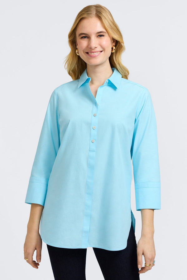 foxcroft Madison No Iron Pinpoint 3/4 Sleeve Tunic