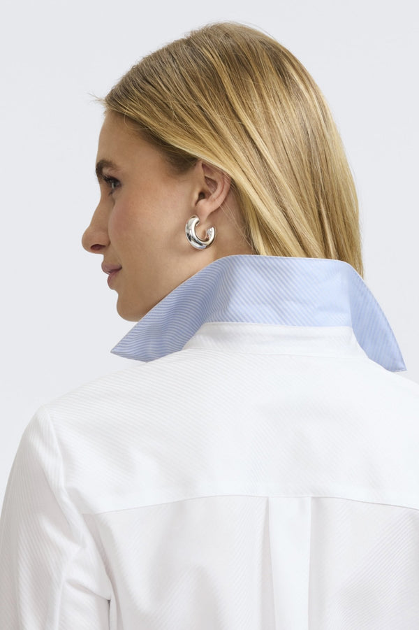 Foxcroft Margie Dobby Stripe 3/4 Sleeve Shirt