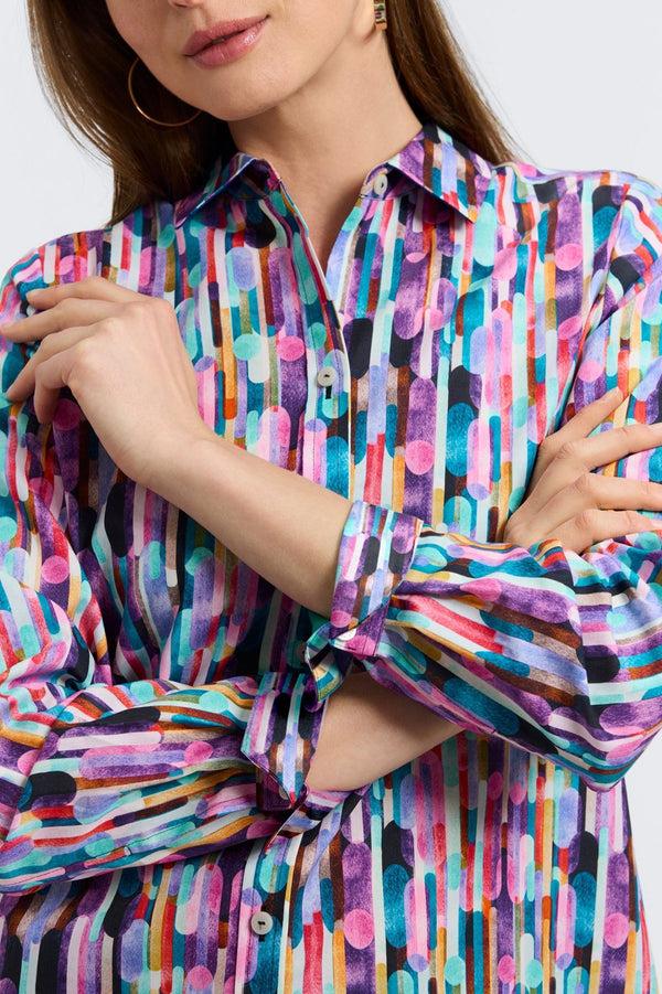 foxcroft Margie Multicolor Prism Long Sleeve Shirt