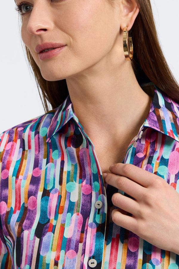 foxcroft Margie Multicolor Prism Long Sleeve Shirt