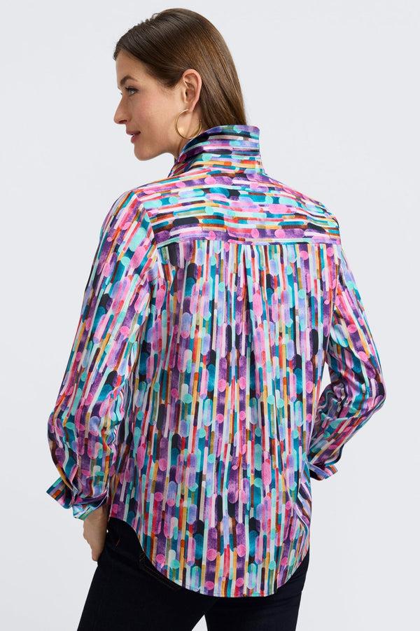 foxcroft Margie Multicolor Prism Long Sleeve Shirt