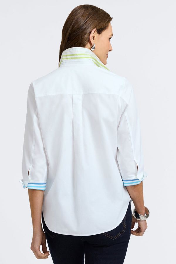 Foxcroft Margie No Iron Pinpoint 3/4 Sleeve Shirt