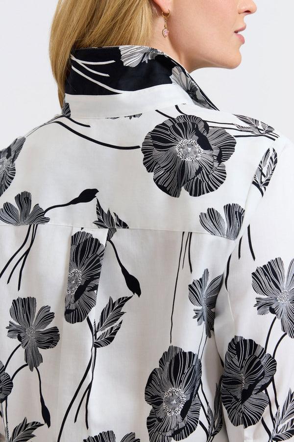 Foxcroft Margie Plus Poppy 3/4 Sleeve Shirt