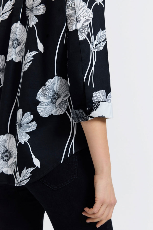 Foxcroft Margie Poppy 3/4 Sleeve Shirt