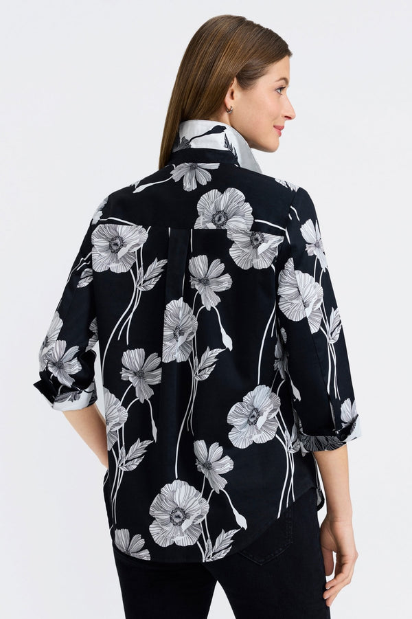 Foxcroft Margie Poppy 3/4 Sleeve Shirt