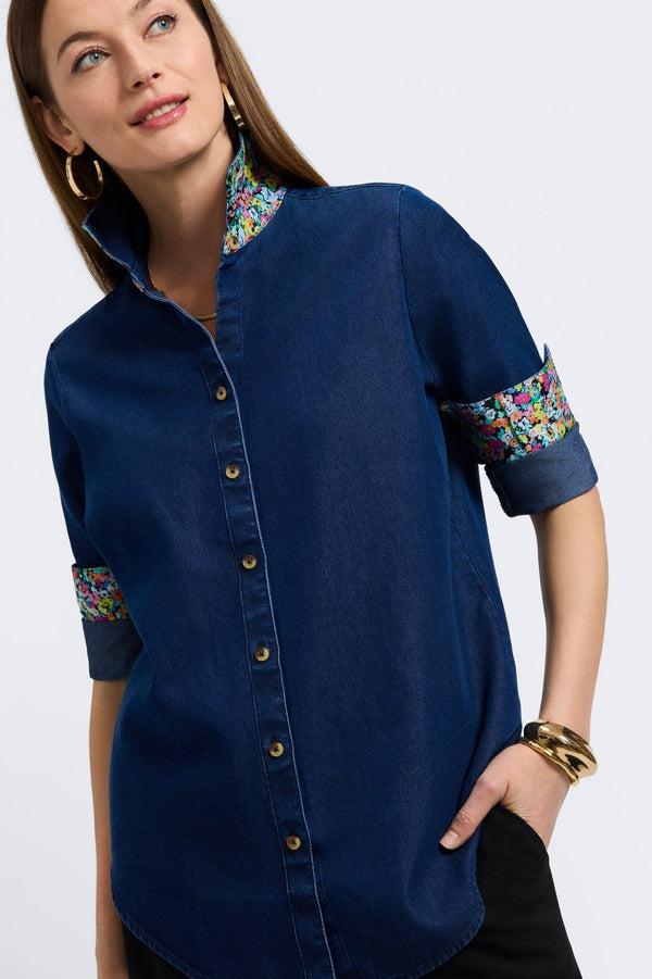 Foxcroft Margie Tencel® Denim Long Sleeve Shirt