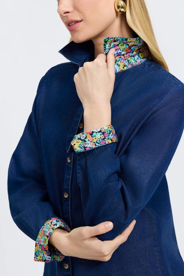 Foxcroft Margie Tencel® Denim Long Sleeve Shirt