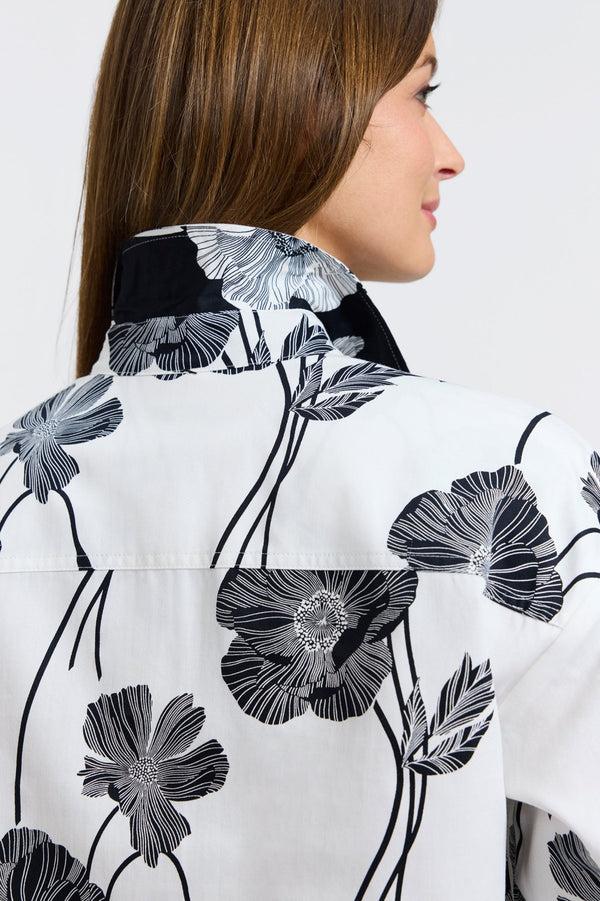 Foxcroft Marina Poppy Long Sleeve Short Shirt