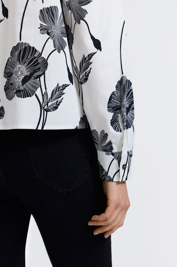 Foxcroft Marina Poppy Long Sleeve Short Shirt