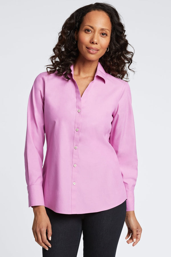 foxcroft Mary No Iron Pinpoint Long Sleeve Shirt