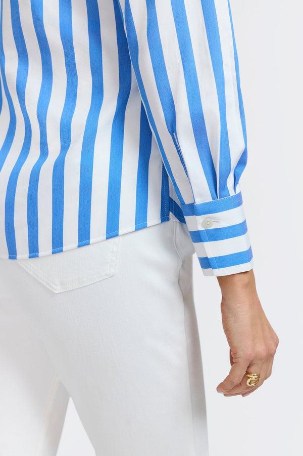 Foxcroft Mary Springtime Stripe Long Sleeve Shirt
