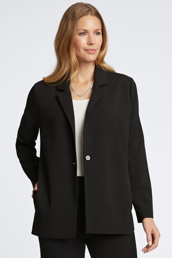 Foxcroft Morgan Knit Crepe Long Sleeve Blazer