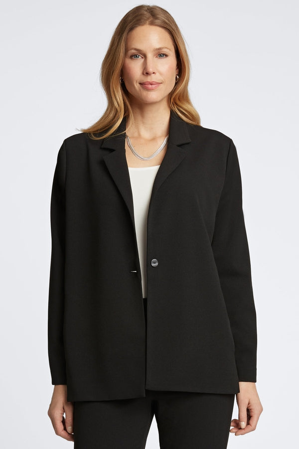 foxcroft Morgan Knit Crepe Long Sleeve Blazer