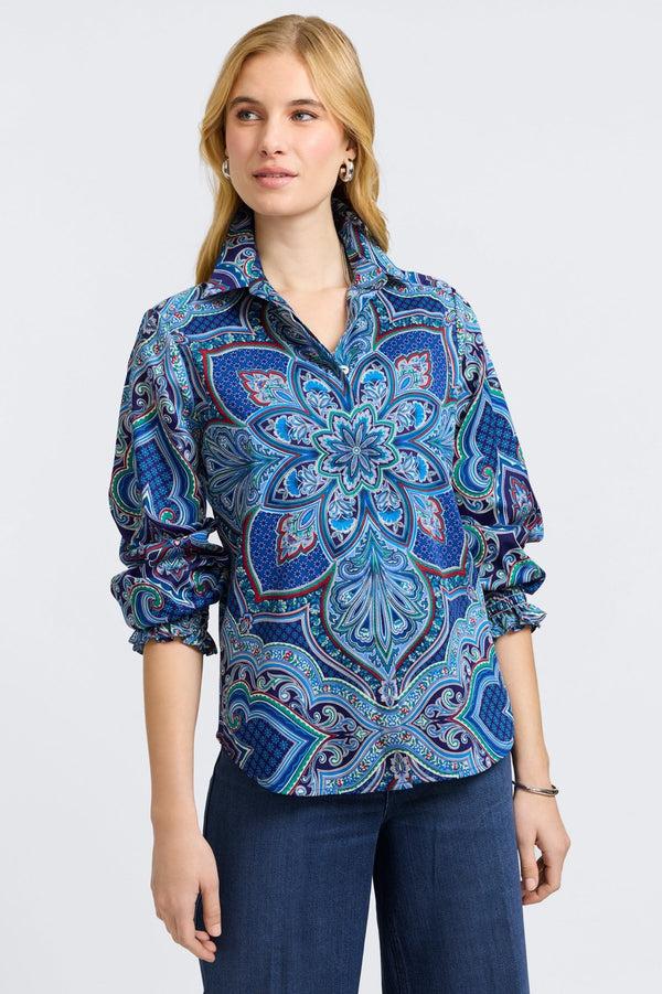 foxcroft Olivia Kaleidoscope Long Sleeve Shirt