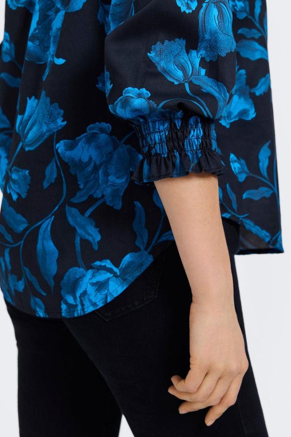 Foxcroft Olivia Midnight Rose 3/4 Sleeve Shirt