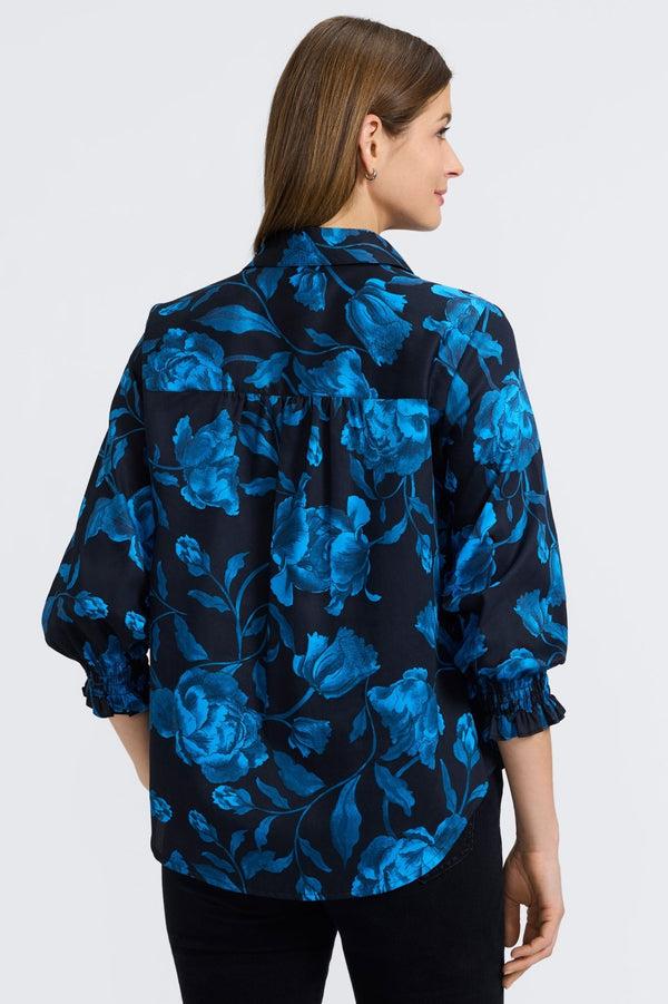 Foxcroft Olivia Midnight Rose 3/4 Sleeve Shirt