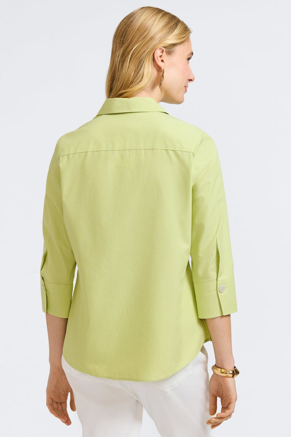 Foxcroft Paityn No Iron Pinpoint 3/4 Sleeve Shirt