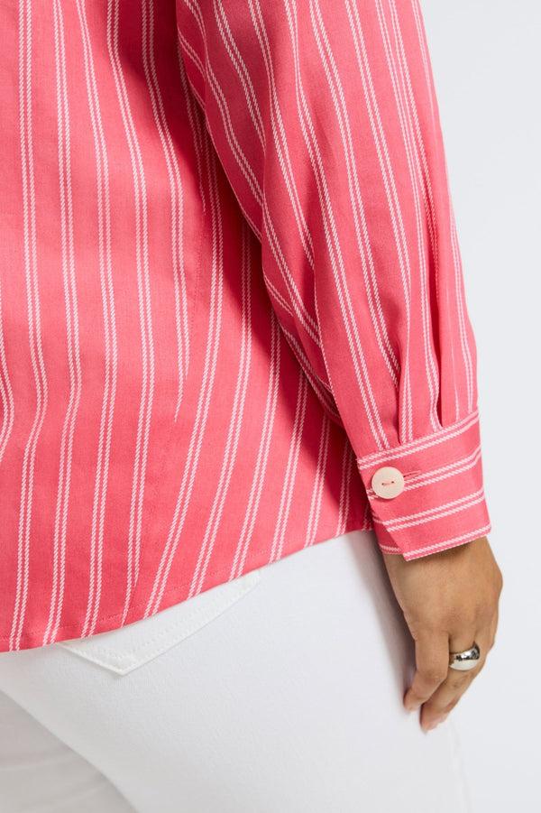 Foxcroft Paityn Plus Rope Stripe Long Sleeve Shirt