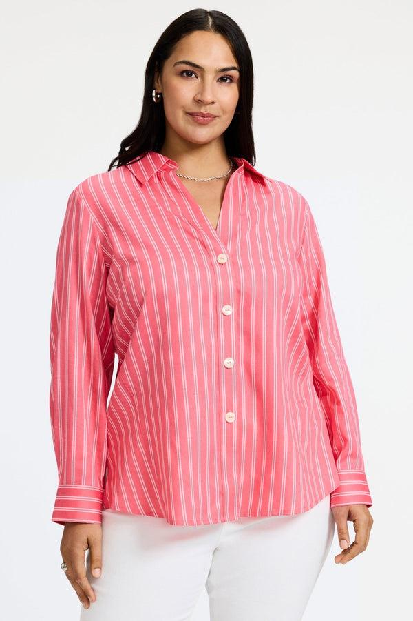 foxcroft Paityn Plus Rope Stripe Long Sleeve Shirt