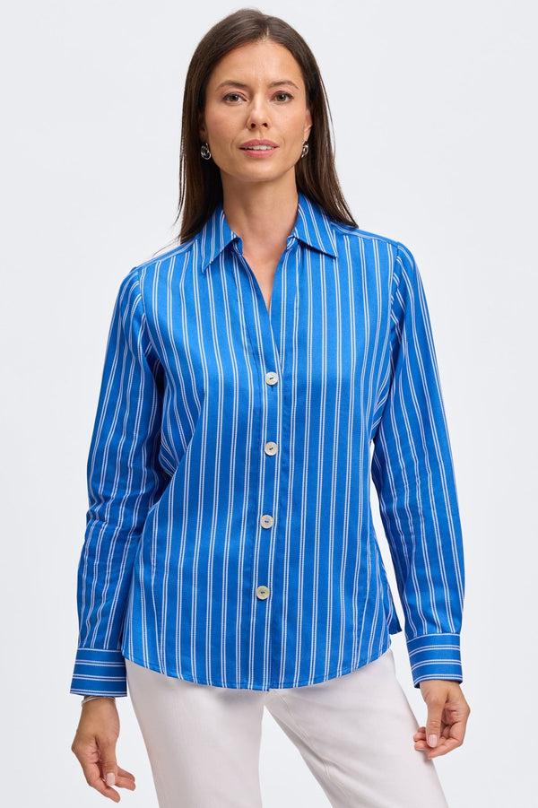 Foxcroft Paityn Rope Stripe Long Sleeve Shirt