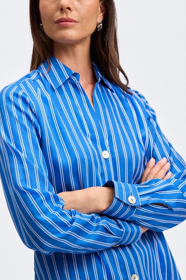 Foxcroft Paityn Rope Stripe Long Sleeve Shirt