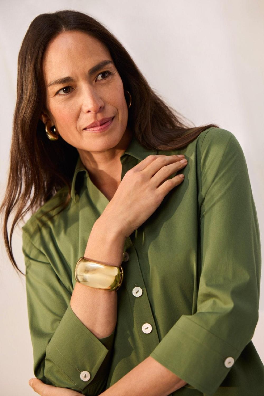 Foxcroft Pamela No Iron Stretch 3/4 Sleeve Tunic