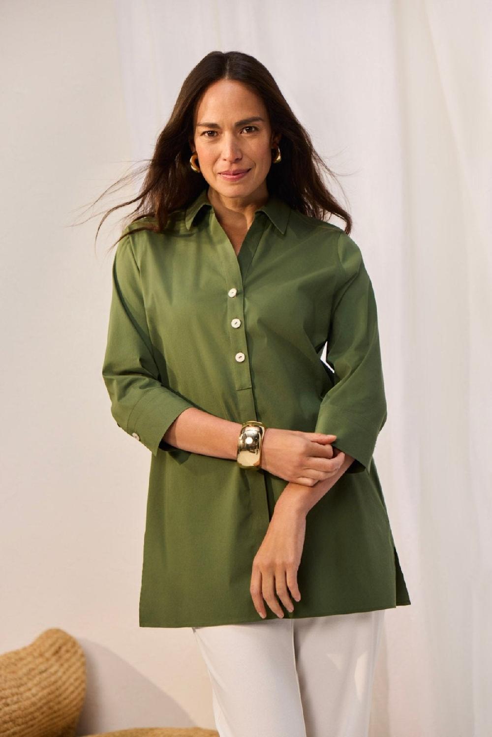 Foxcroft Pamela No Iron Stretch 3/4 Sleeve Tunic