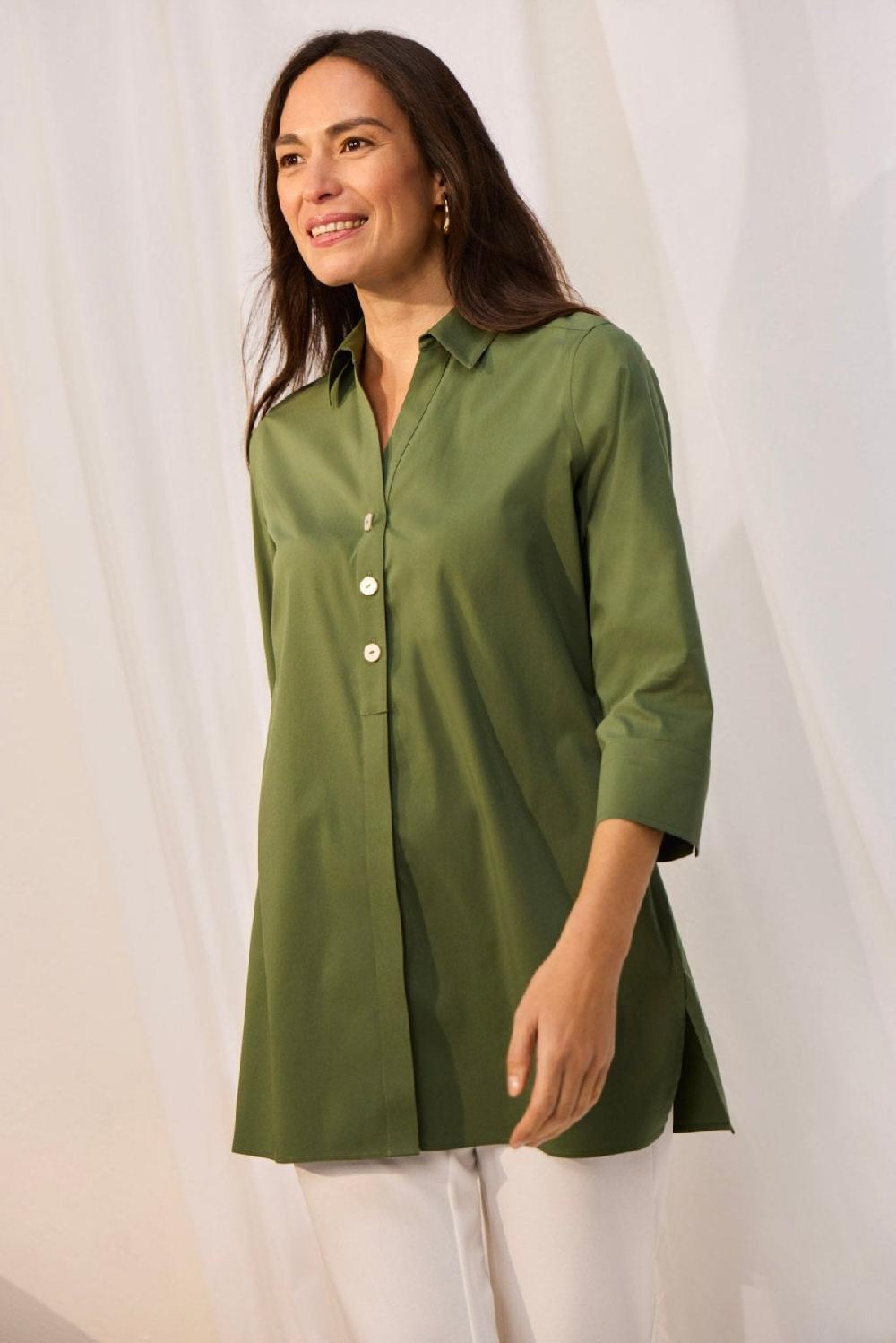foxcroft Pamela No Iron Stretch 3/4 Sleeve Tunic