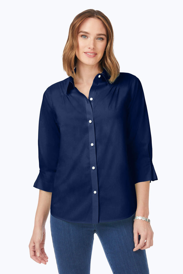 foxcroft Paulie No Iron Stretch 3/4 Sleeve Shirt