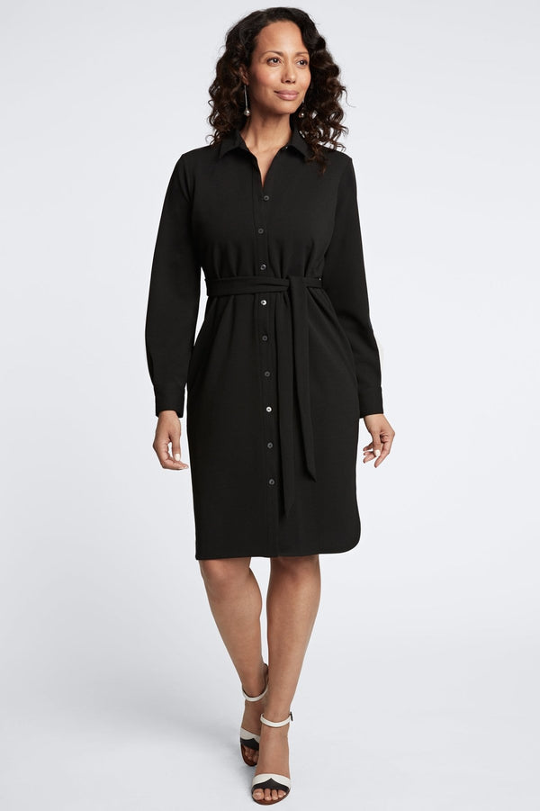 Foxcroft Rocca Knit Crepe Long Sleeve Dress