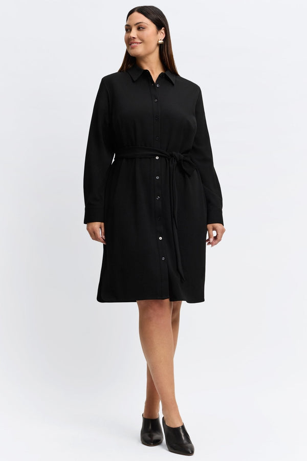 Foxcroft Rocca Plus Knit Crepe Long Sleeve Dress