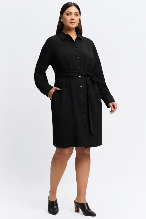 foxcroft Rocca Plus Knit Crepe Long Sleeve Dress