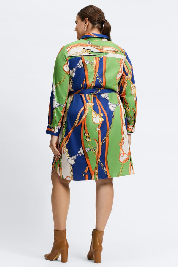 Foxcroft Rocca Plus Status Chain Long Sleeve Dress