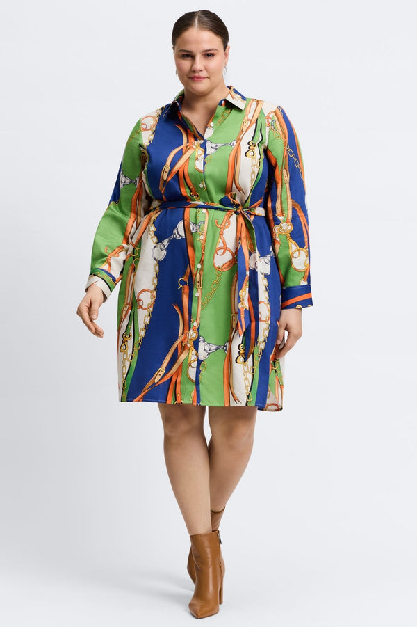 foxcroft Rocca Plus Status Chain Long Sleeve Dress