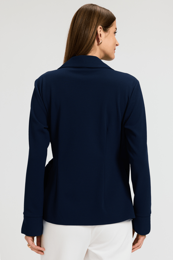 Foxcroft Rosie Knit Crepe Wrap Long Sleeve Shirt
