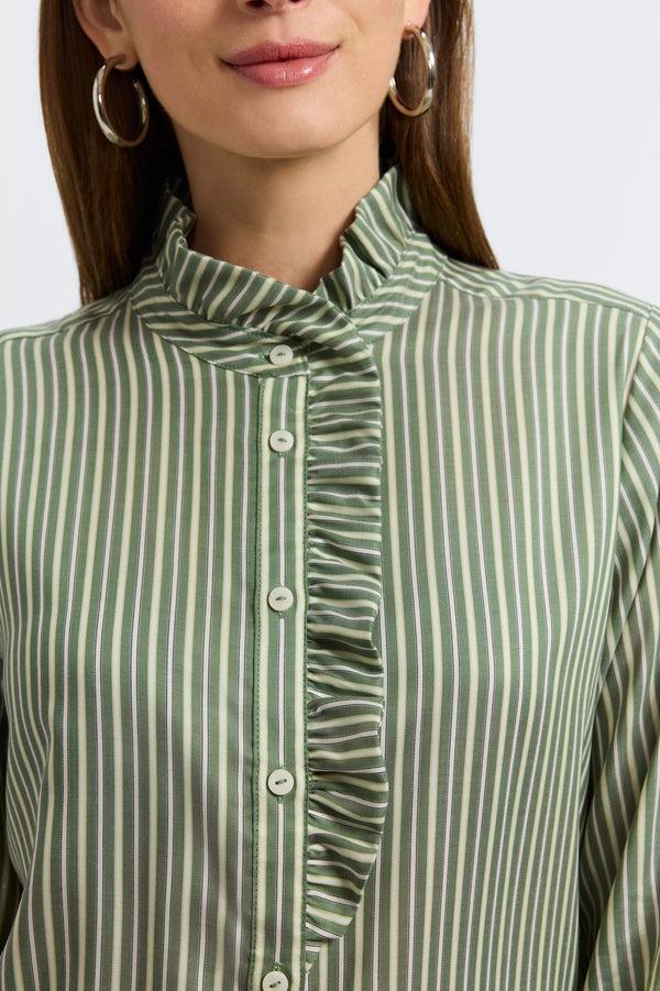 Foxcroft Sadie Mini Stripe Long Sleeve Shirt