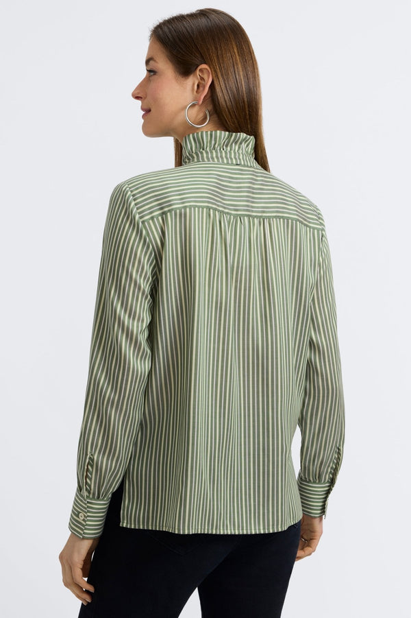 Foxcroft Sadie Mini Stripe Long Sleeve Shirt